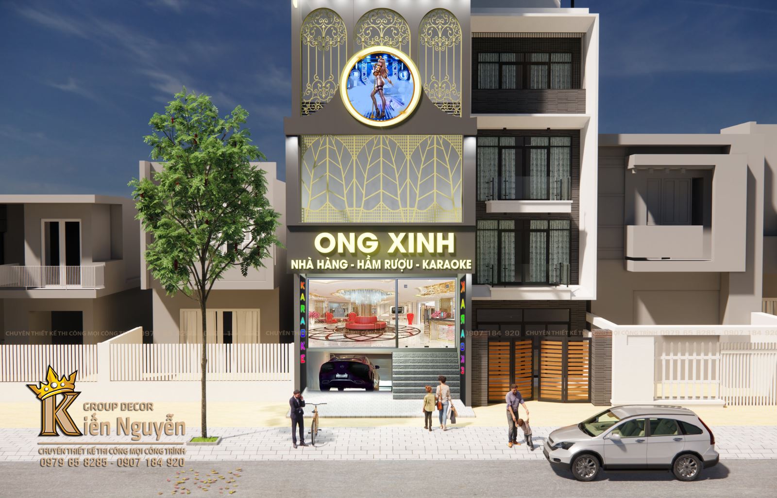 Bảng hiệu karaoke Ong Xinh