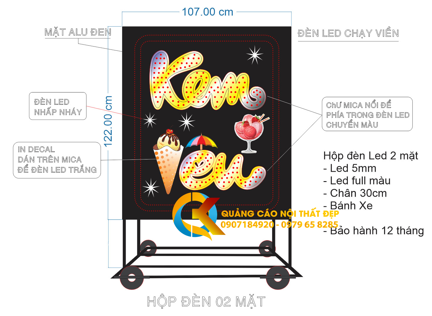 Bảng hiệu Quán  Kem