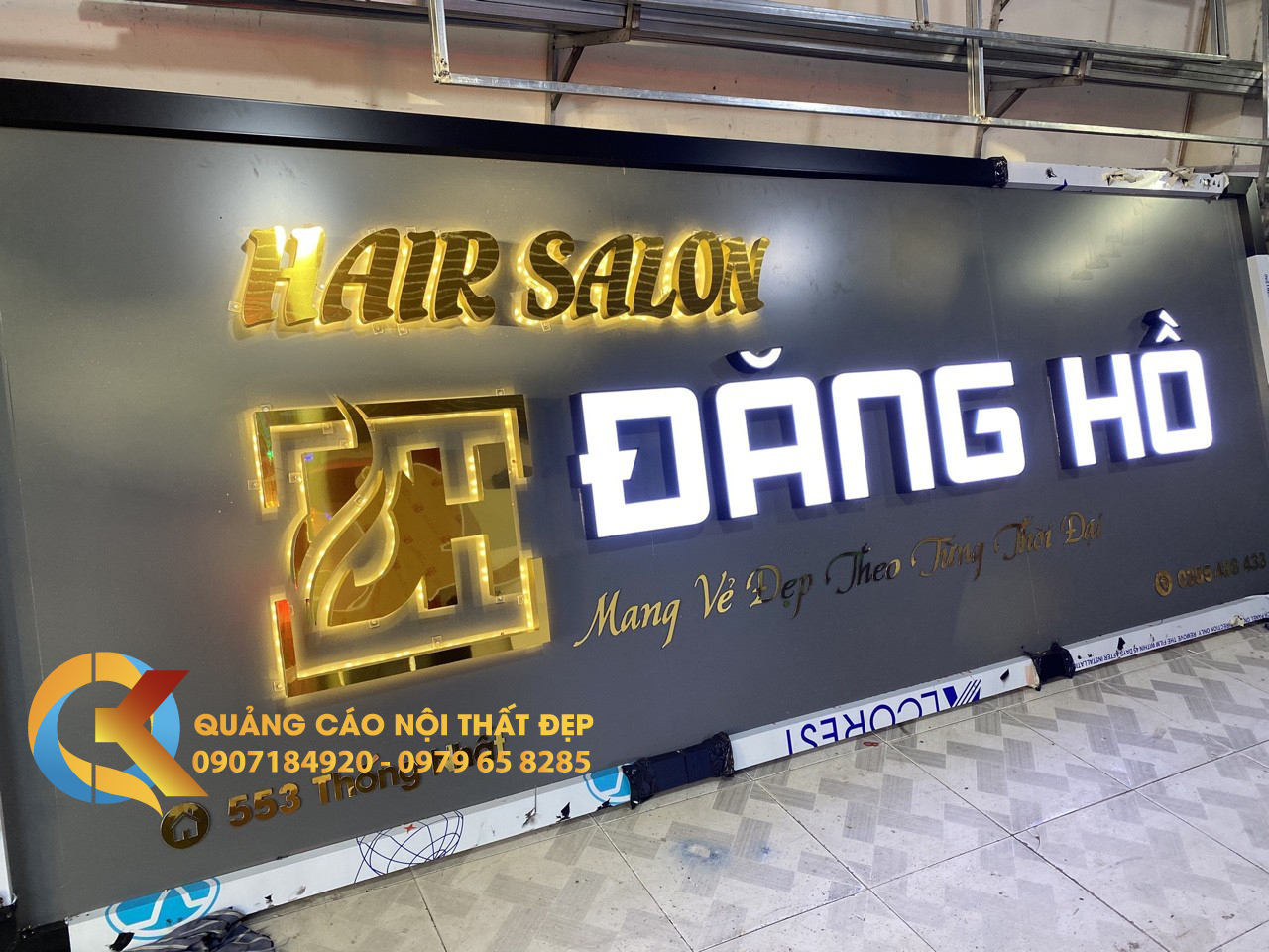 Share mẫu Bảng hiệu Salon Tóc Nam Nữ - Bảng hiệu hớt tóc CDR12 | VTPcorel |  - VTPcorel | DV Thương mại File TK
